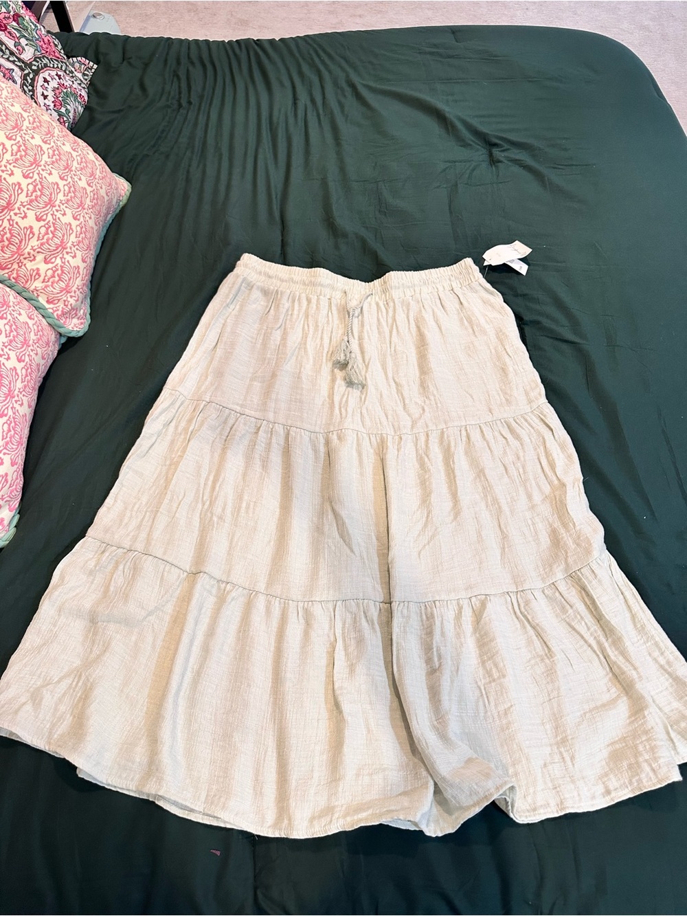 Wonderly Light Sage Tiered Maxi Skirt - Women